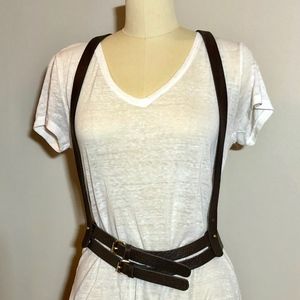 ASOS brown leather body harness